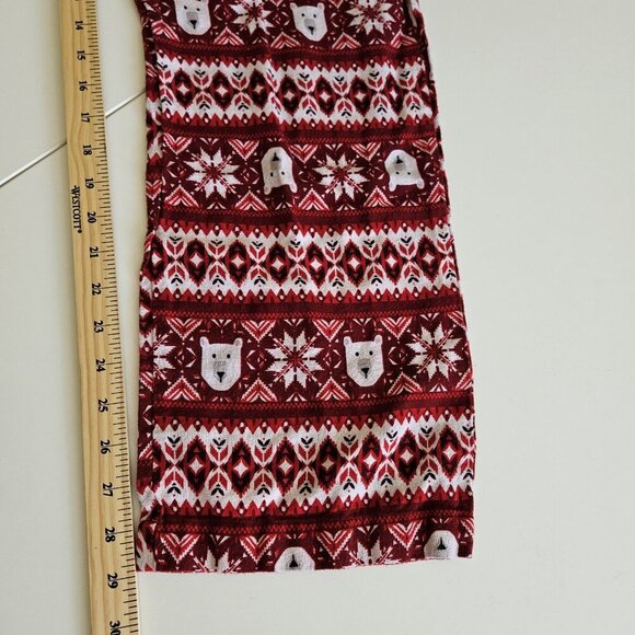 Old Navy Holiday Pajama Set Women L Polar Bear Snowflake Print Red White - Picture 10 of 16